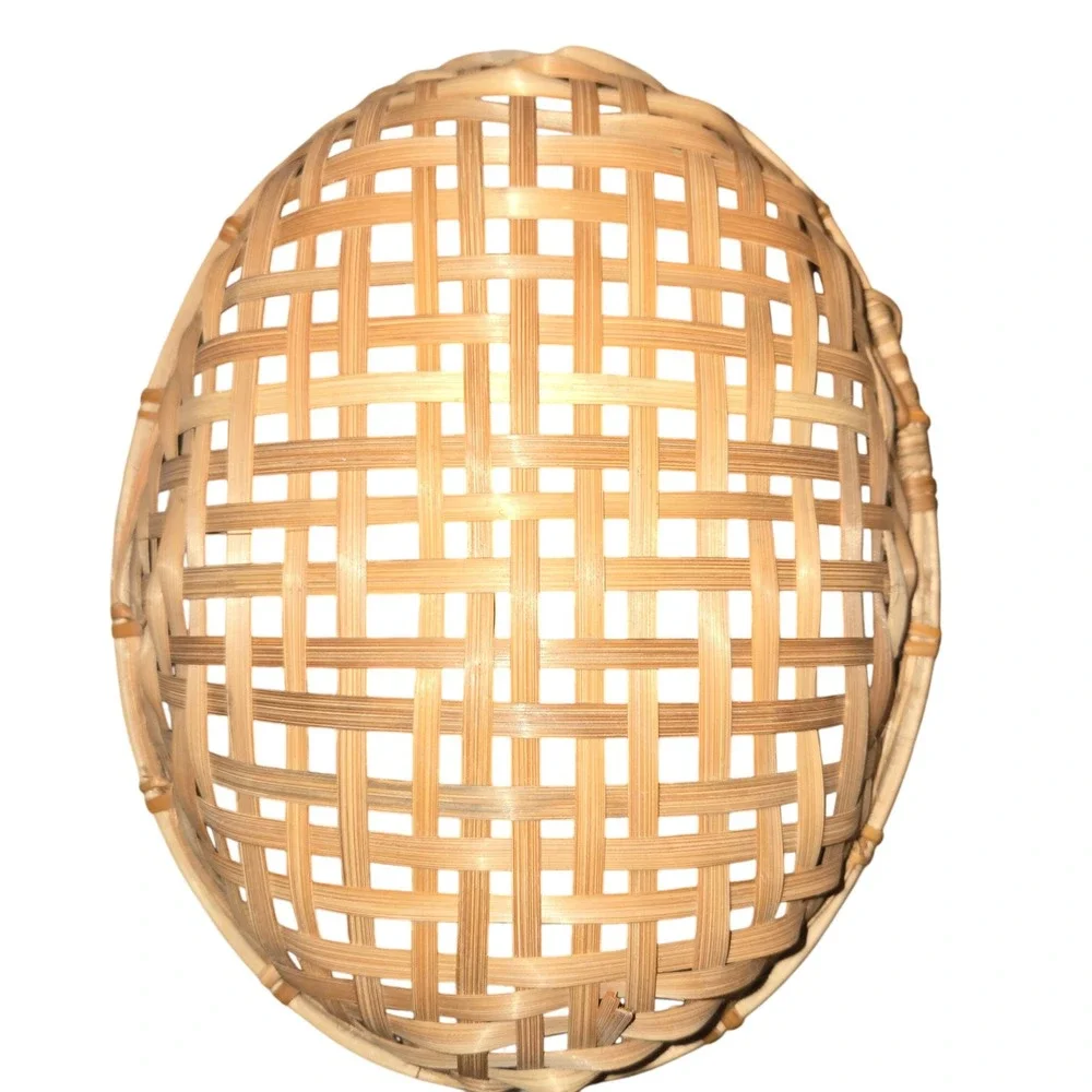 Unbranded Woven Bamboo Nesting Baskets Set of 6 Oval Brown Boho Wall Decor Trays